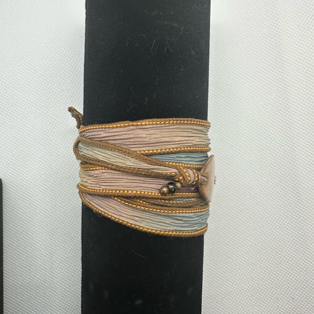 Gypsy Soul, Boho Silk Ribbon Wrap Bracelet - Picture 3 of 7